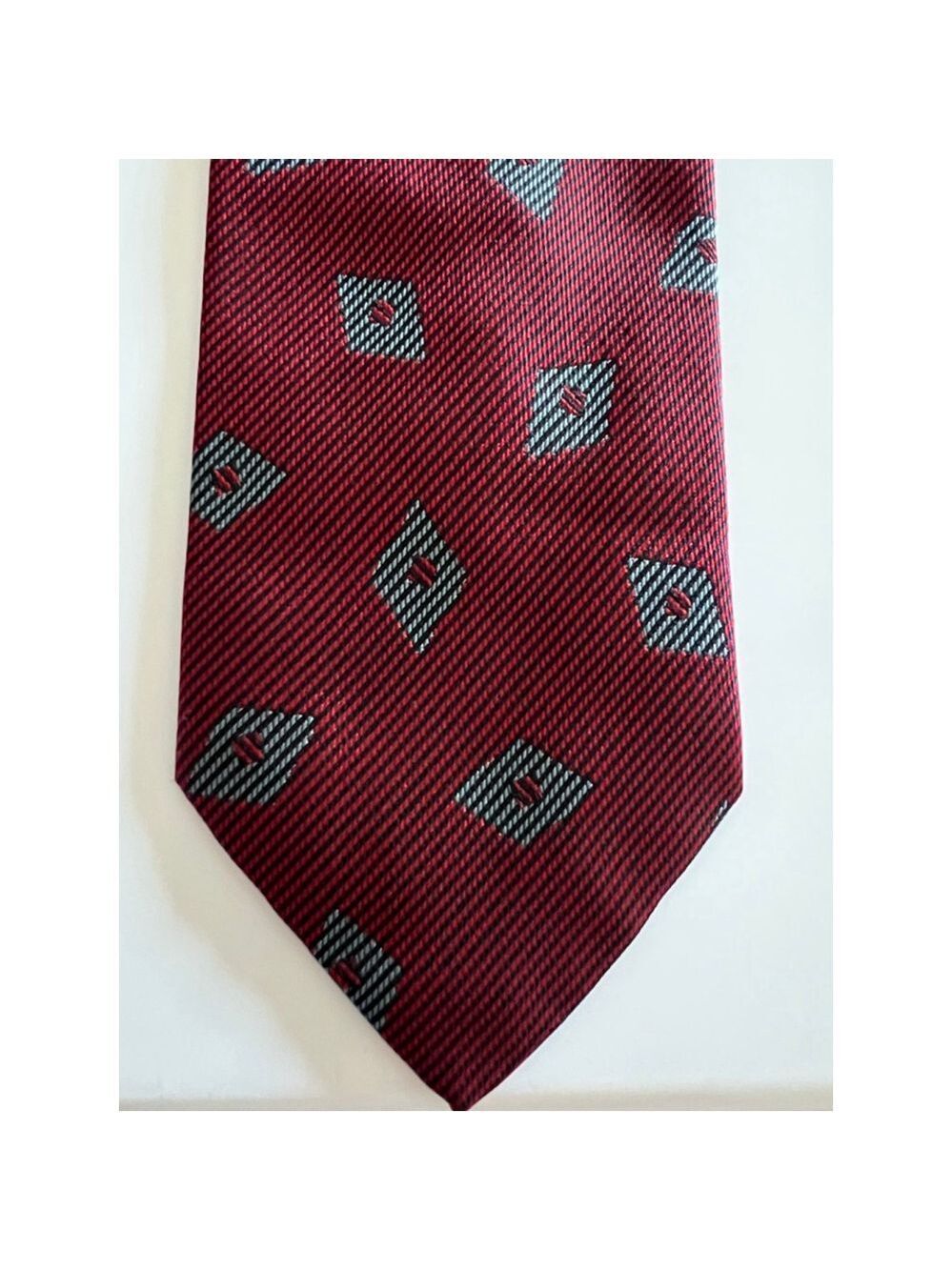 Men's Valentino Red & Black Striped Silk Tie One Size